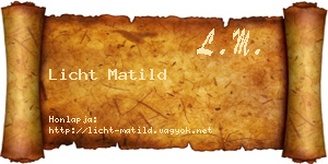 Licht Matild névjegykártya